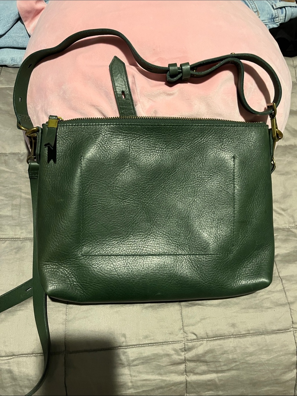 Madewell Forest Green Leather Crossbody Bag - Picture 4 of 4